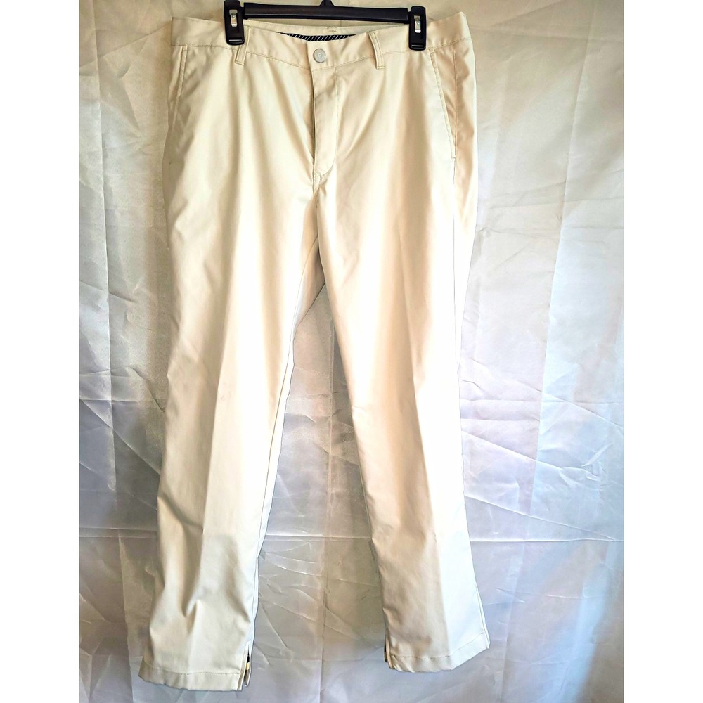Bonobos Golf Beige Straight Fit Khaki Pants 36x32 Polyester Golf